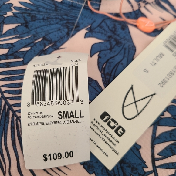 MINKPINK Cheeky One-Piece High-Leg Swimsuit, size S - Picture 5 of 5